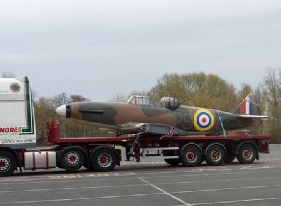 The Boulton Paul Defiant being transported