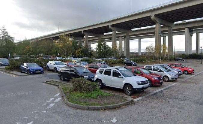 A body was found near Cineworld's car park in Strood, next to the M2 bridge. Picture: Google