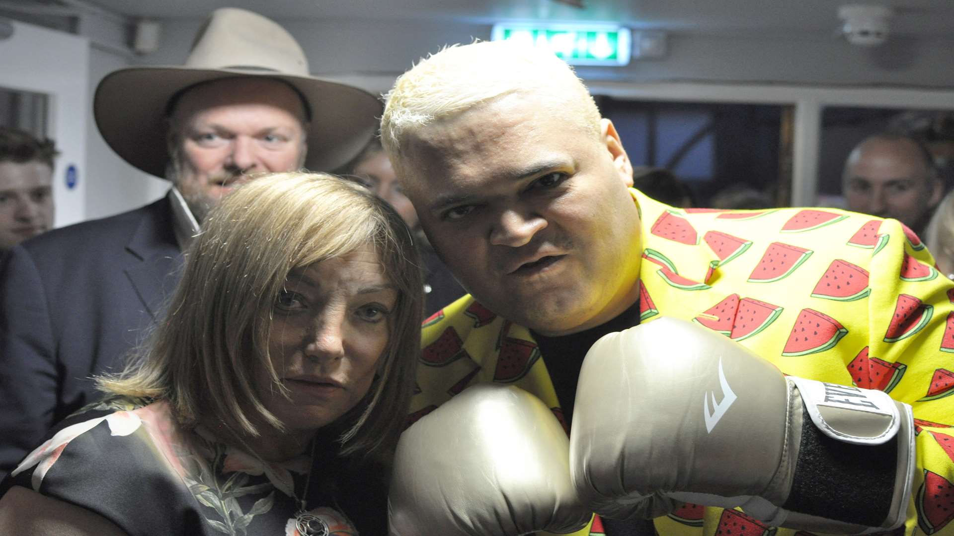 Kellie Maloney and Heavy D at the opening of the Unicorn. Picture: Nathan Bull