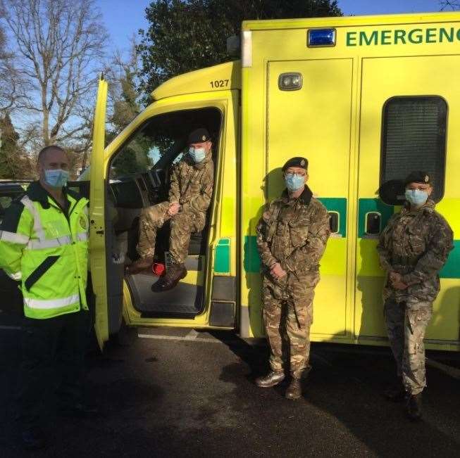 Army called in to help South East Coast Ambulance Trust in January. Picture: Secamb