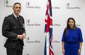 Home Secretary Priti Patel with newly appointed Clandestine Channel Threat Commander Dan O'Mahoney. Picture Home Office (40262713)