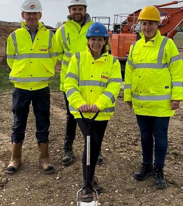 Natalie Elphicke MP with officials at the groundbreaking. Picture: Office of Natalie Elphicke MP