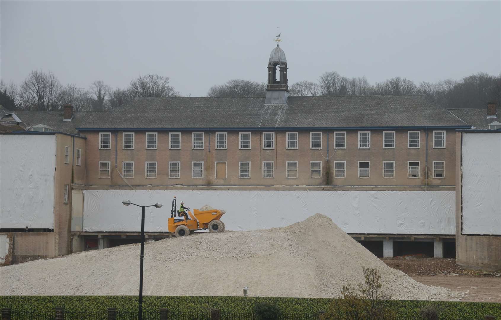 Progress on the demolition of Kitchener Barracks which is being prepared for houses on the site