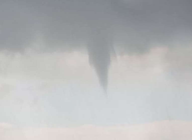 The tornado funnel cloud forming over Sheppey. Picture: Damon Webb of Swale Weather Watch HQ