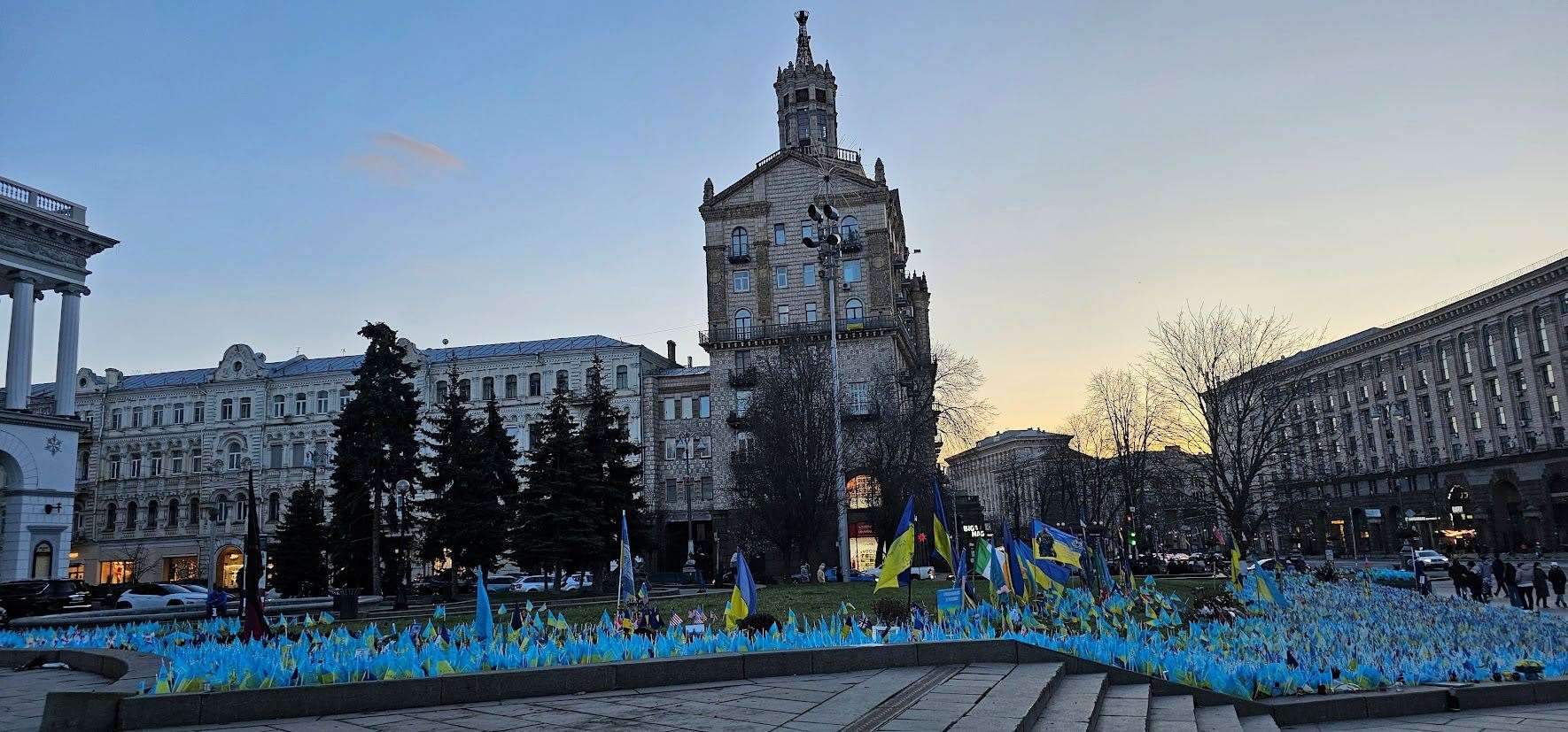 Flags for the fallen military in Ukraine. Picture supplied by Cllr Jordan Meade
