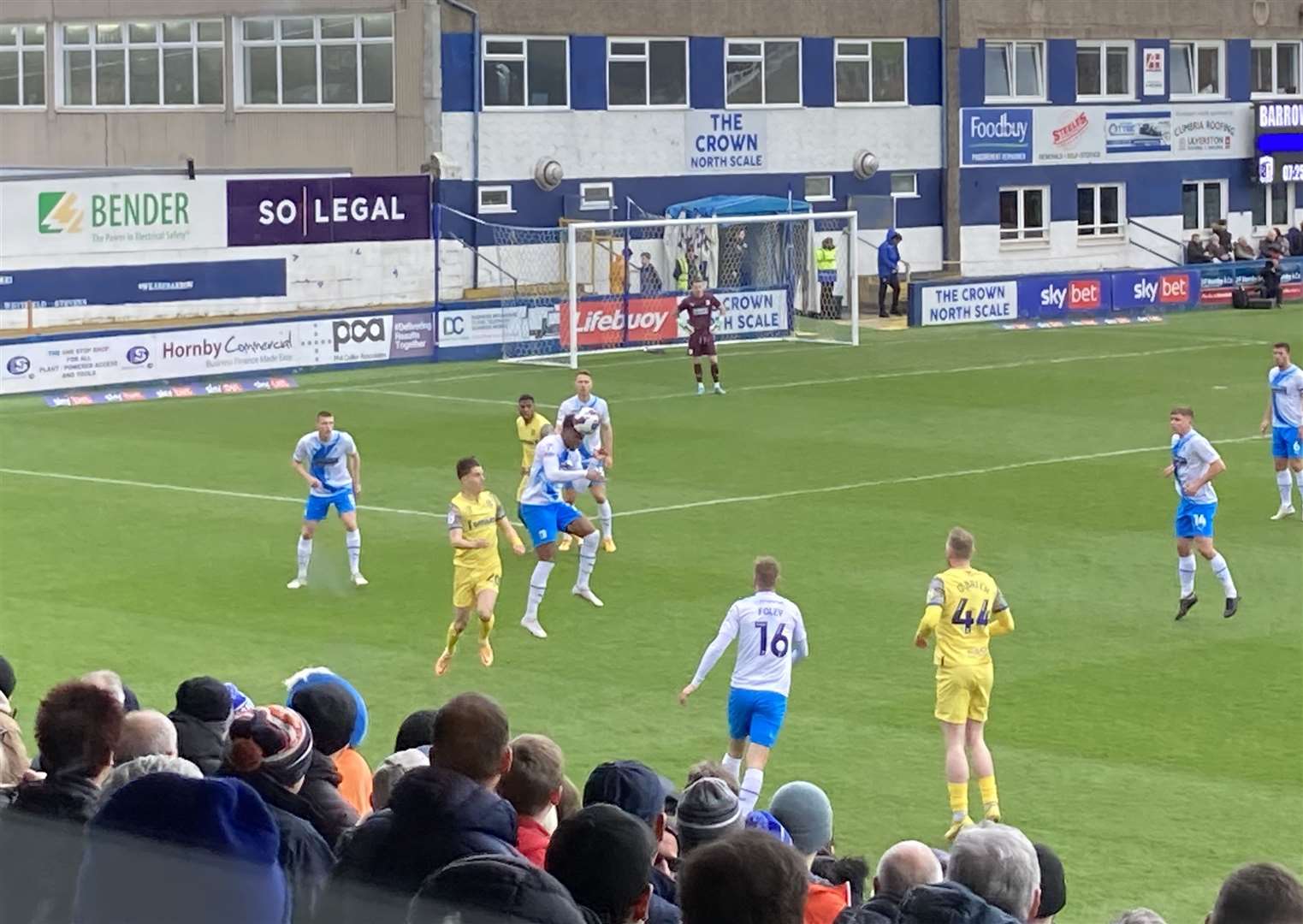 Action between Barrow and Gillingham at Holker Street