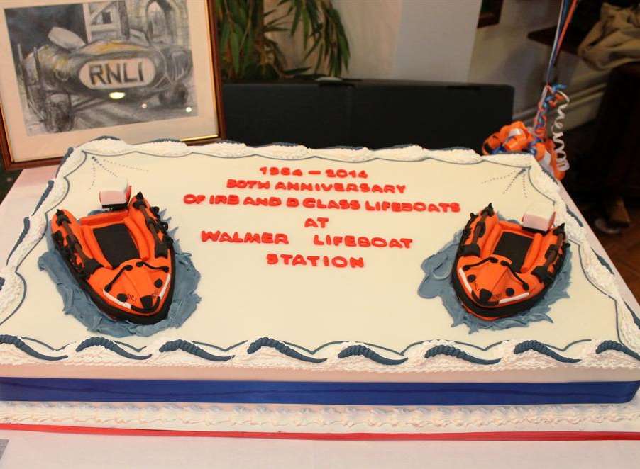 A cake was commissioned to help celebrate the 50th anniversary of inflatable lifeboats being at Walmer