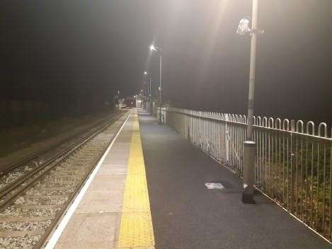The refurbished platform at Edenbridge Station (23738138)