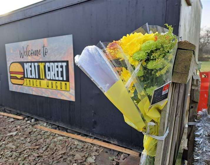 Flower tributes left at the scene of the tragedy