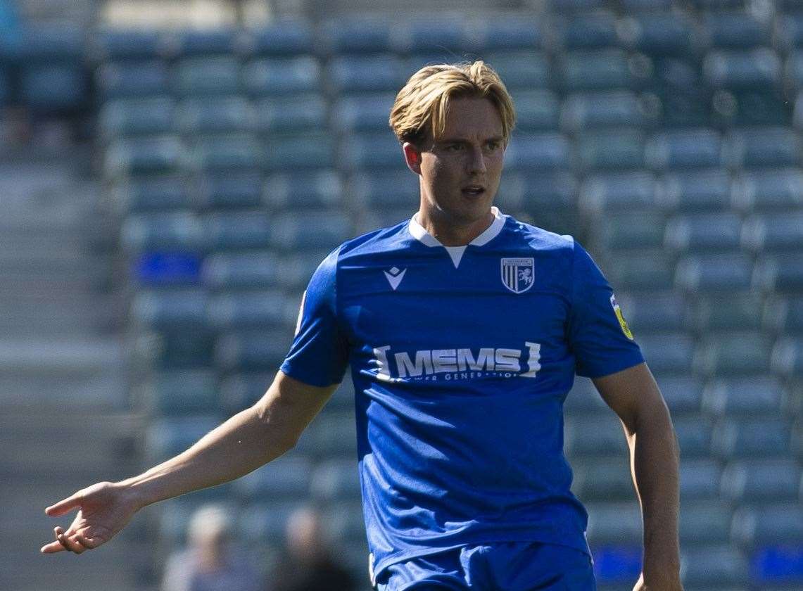 Will Wright netted direct from a free-kick for Gillingham Picture: KPI