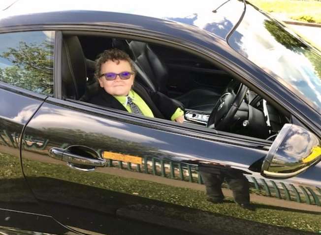 The 10-year-old was taken to school in a family friend's Jaguar
