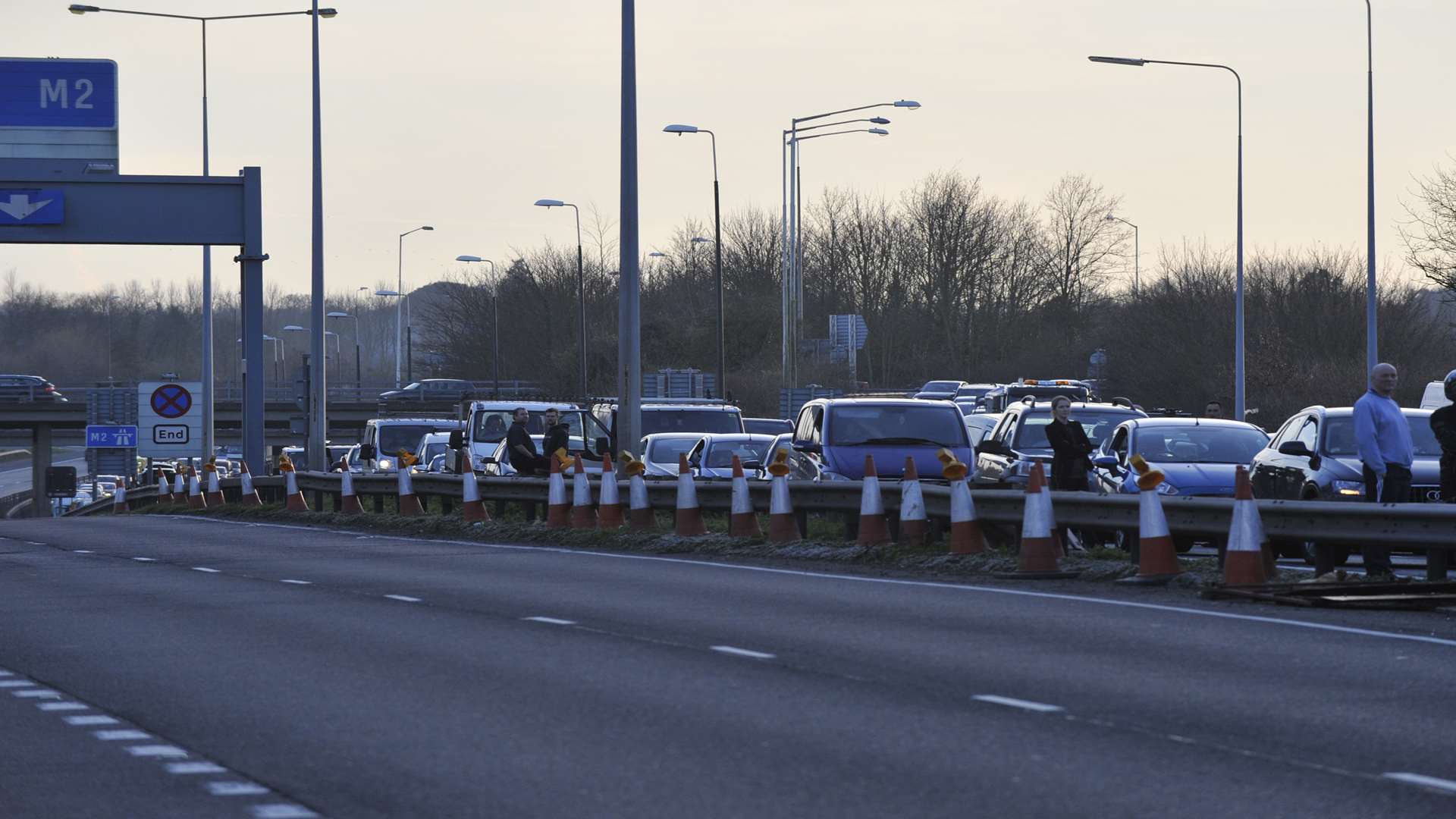 Traffic building on the coast-bound Thanet Way