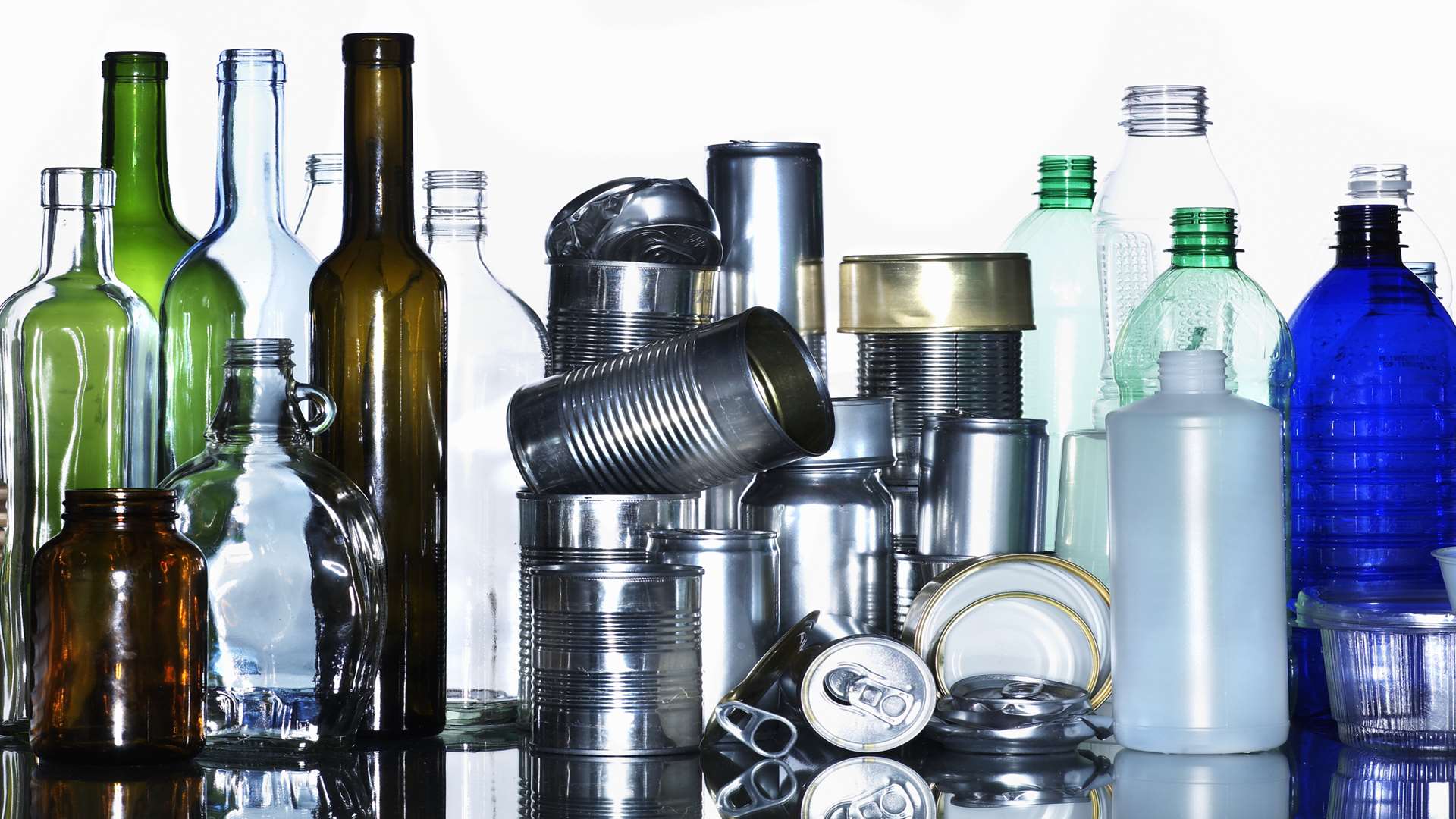 Cardboard, glass, plastic and aluminium can all be recycled.