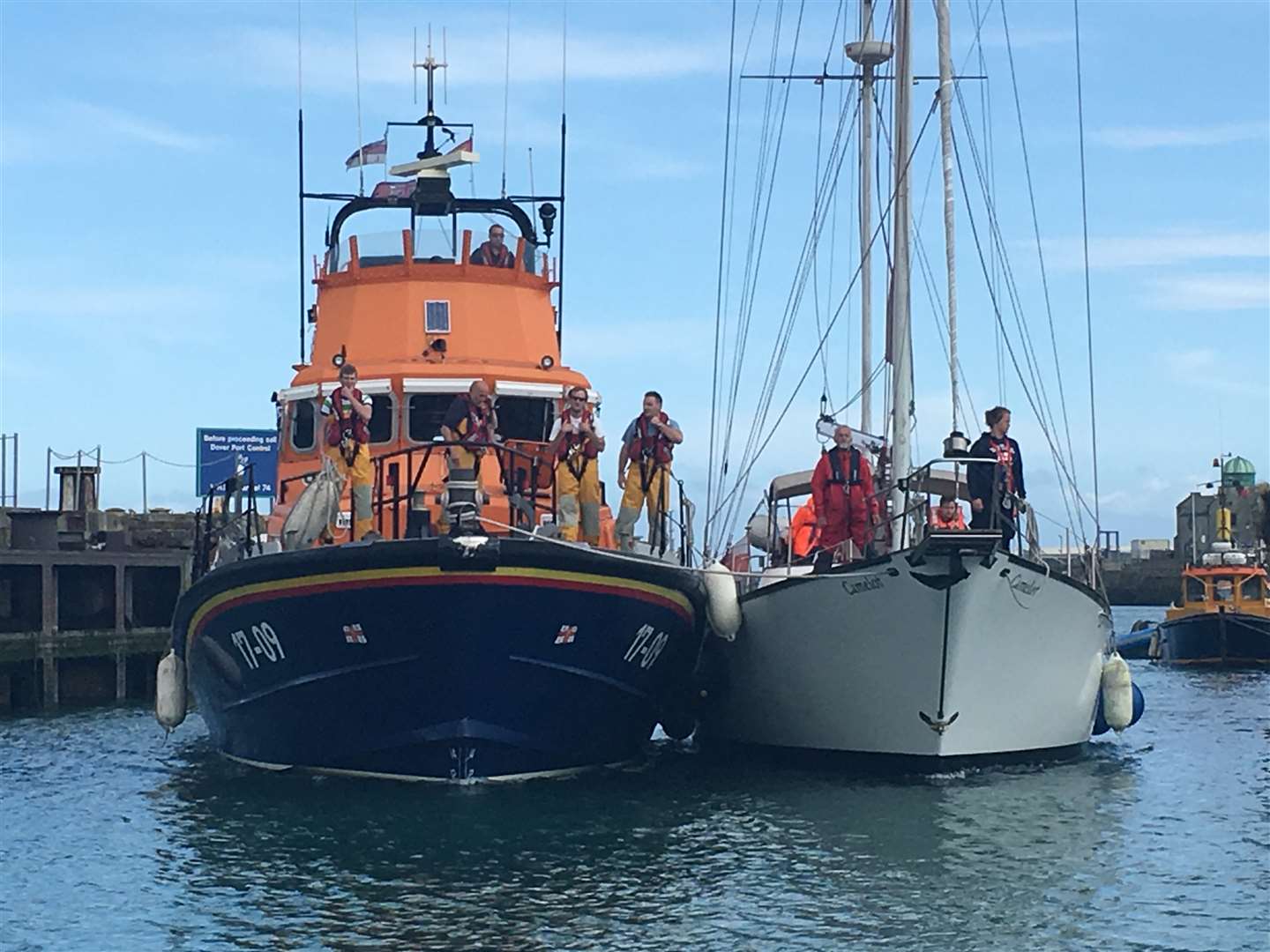 Dover Lifeboat called to rescue a Polish sailing boat with 11 crew