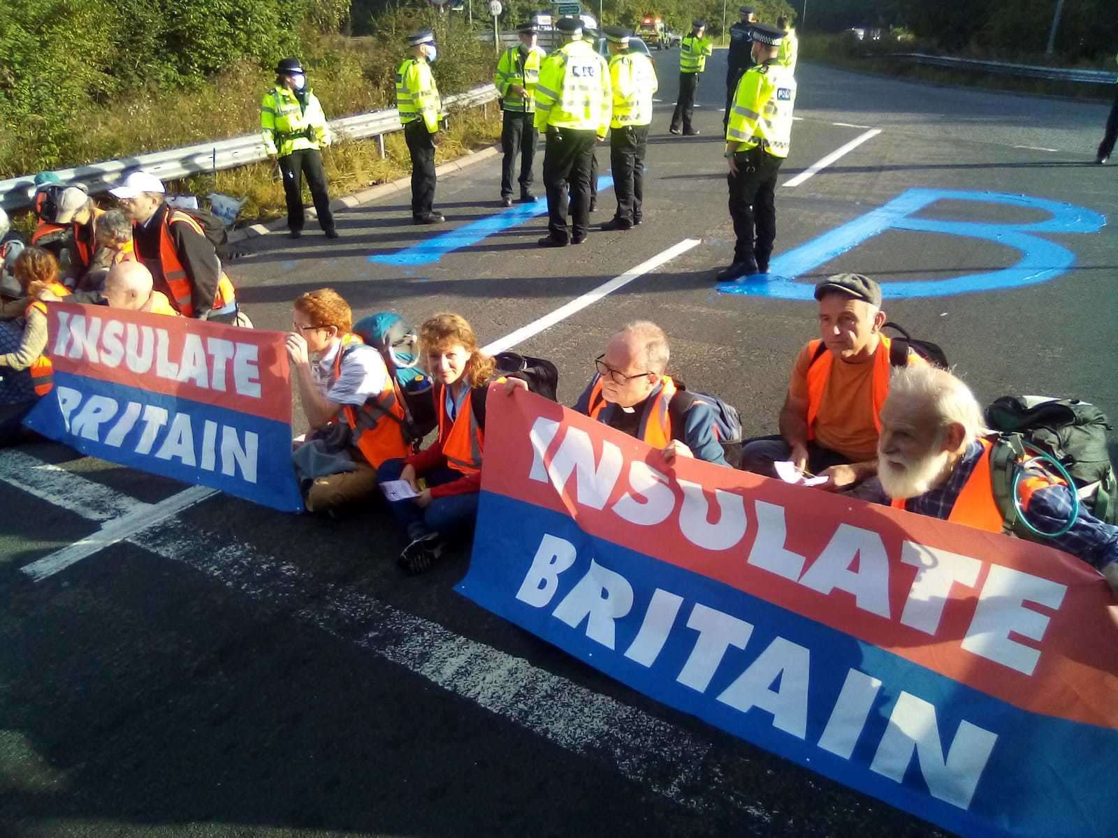 Insulate Britain protesters disrupt an M25 junction on September 17. Picture: Insulate Drivers