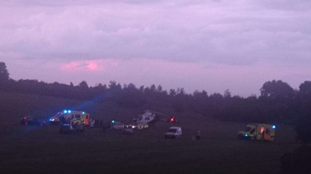 The air ambulance was called to the accident. Pic: Kent999s