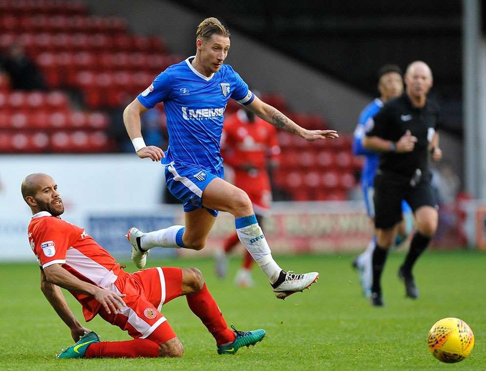 Gillingham midfielder Lee Martin on the ball Picture: Ady Kerry