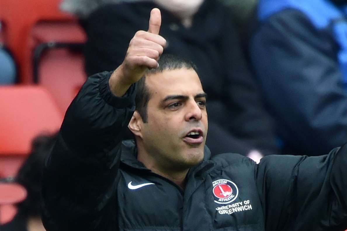 Charlton boss Guy Luzon gave his side the thumbs up for their display against the Royals Picture: Keith Gillard