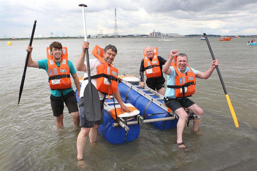 The "Better off Without team" romp home first at the Annual Raft race and Summer Fair.