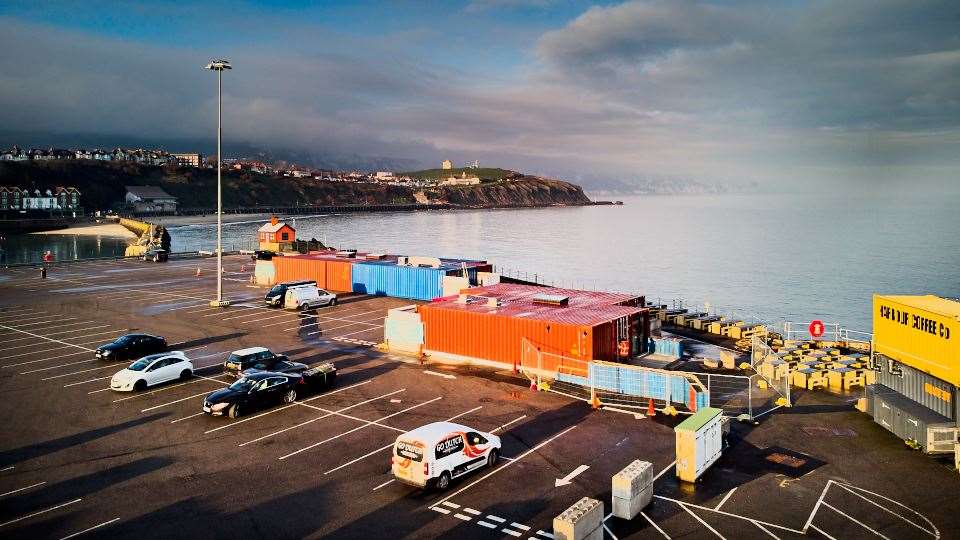 The eateries are being created from upcycled shipping containers. Picture: Matt Rowe