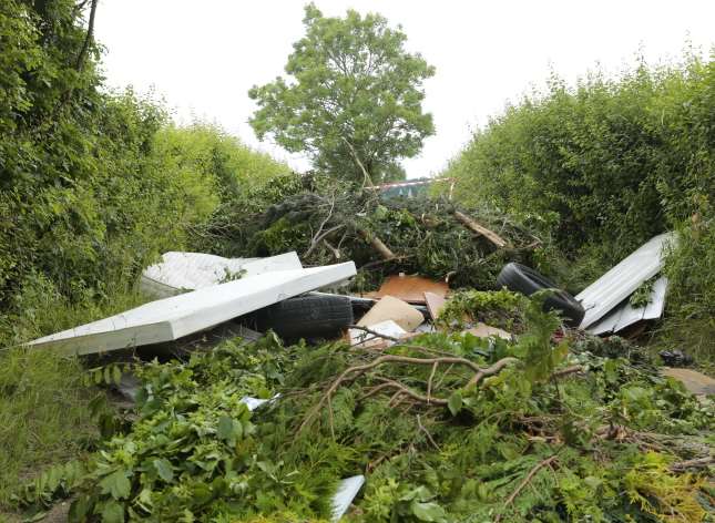 The road could be closed for up to two days as a result of the fly tipping. Picture: Martin Apps