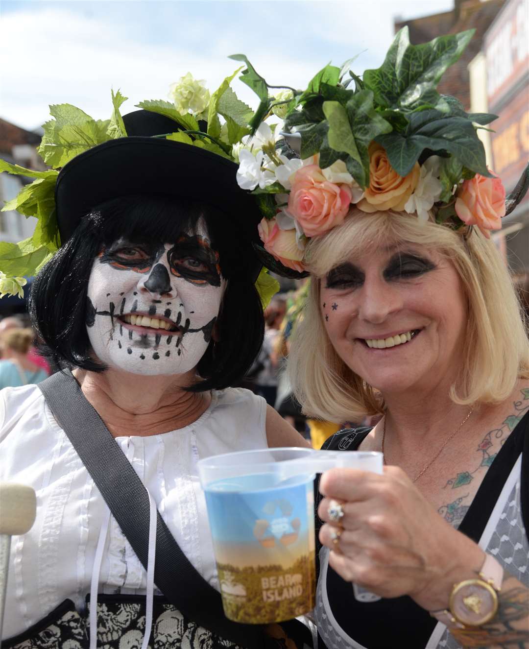 Jo Carder and Christine Stephens of Drum Skullz at the Faversham Hop Festival Picture: Chris Davey