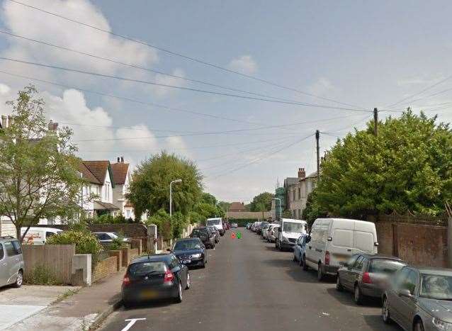 The stabbing happened in Claremont Road, Folkestone. Picture: Google.