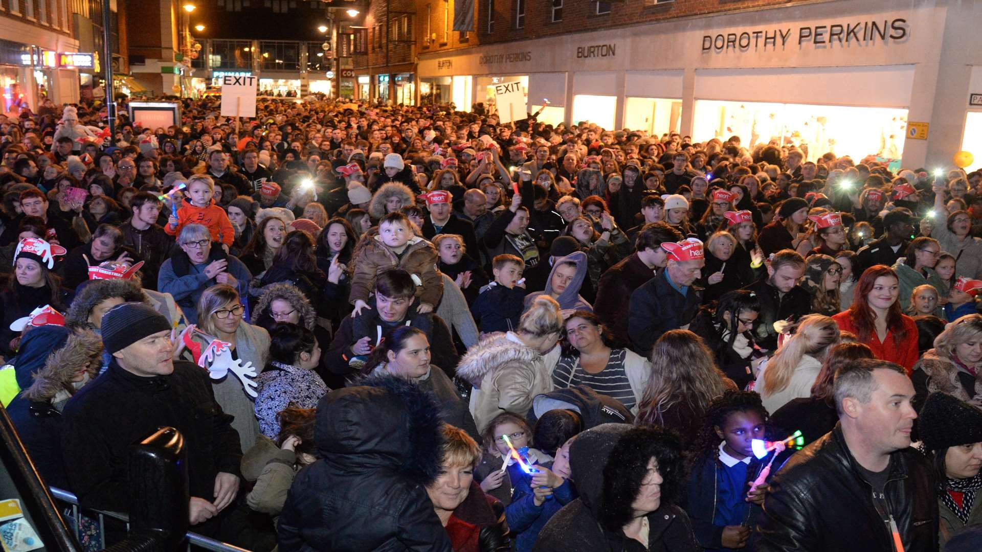 The packed city centre awaiting the switch-on