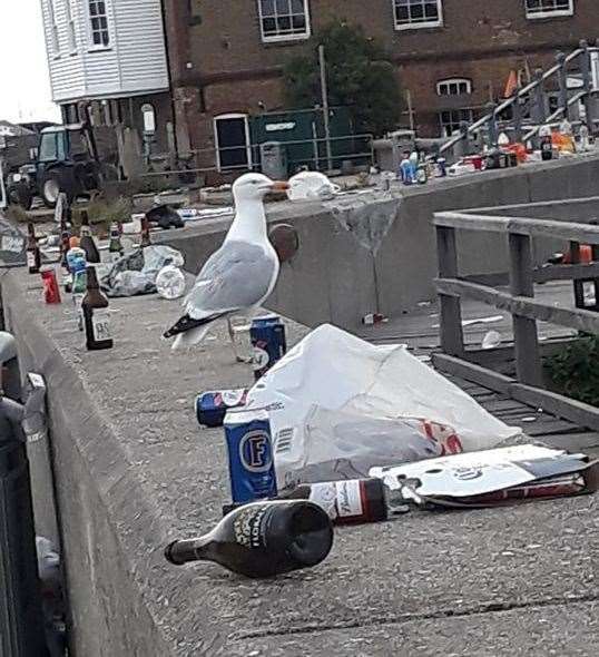 Litter near Whitstable Beach this weekend. Picture: Brandon Cordery