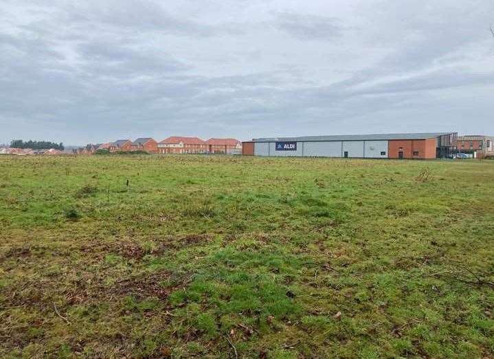 The undeveloped land at Perry Court in Faversham which is being sold off