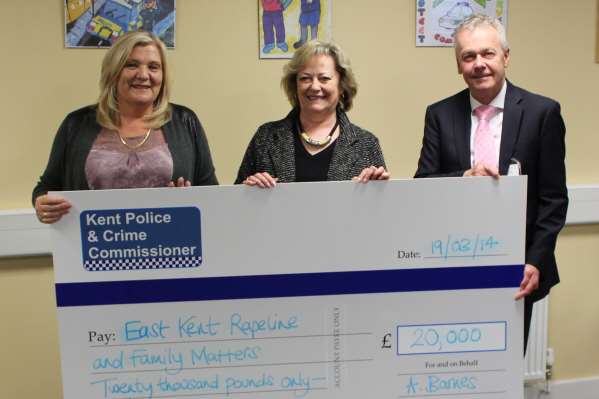 Kate Seymour from East Kent Rape Line, Ann Barnes, Kent Police and Crime Commissioner, and Malcolm Gilbert from Family Matters