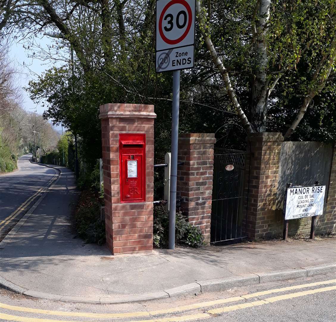 The shiny newly restored postbox in Manor Rise