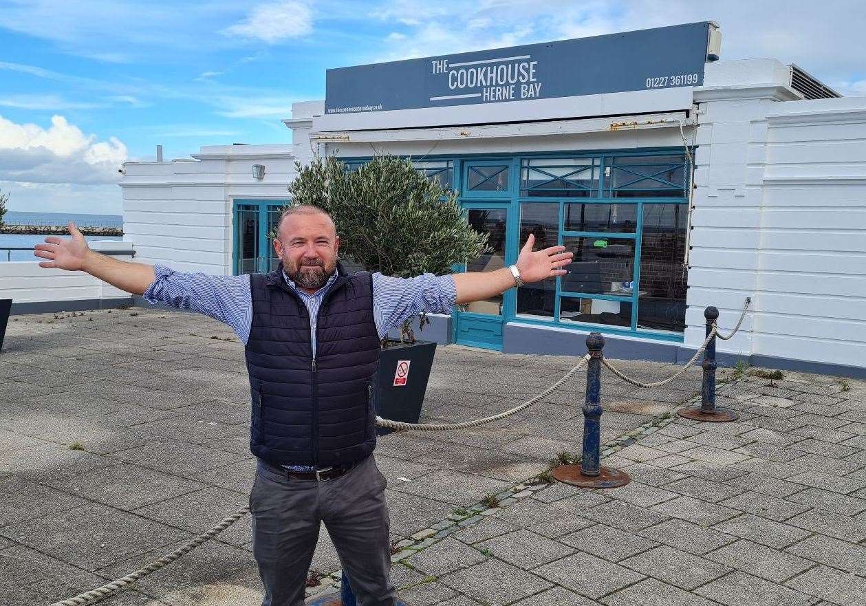Mehmet Dari outside The Cookhouse premises on Herne Bay seafront. Picture: Gerry Warren
