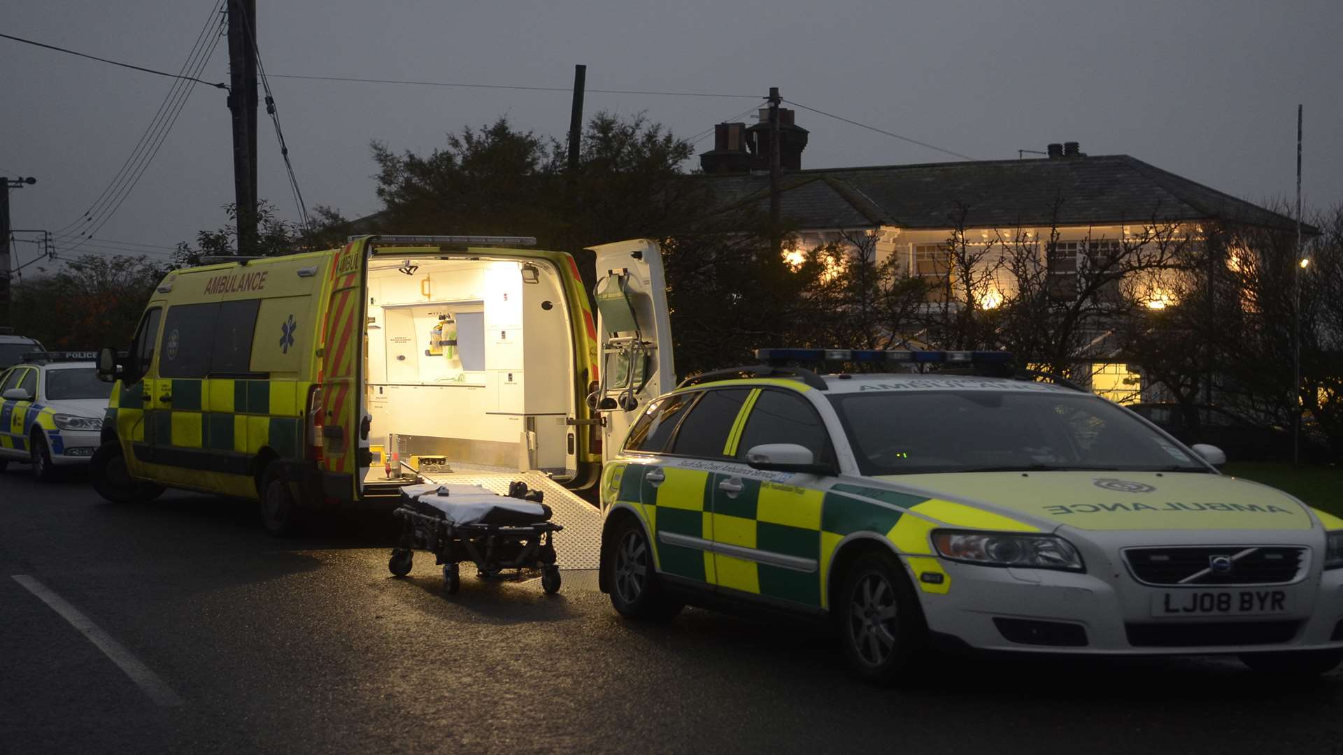 Emergency services were called to the incident near the Sportsman pub