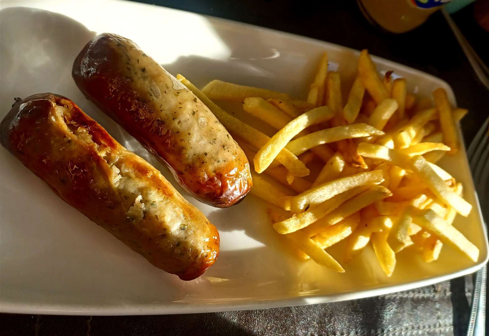 Sausage and chips on the children’s menu