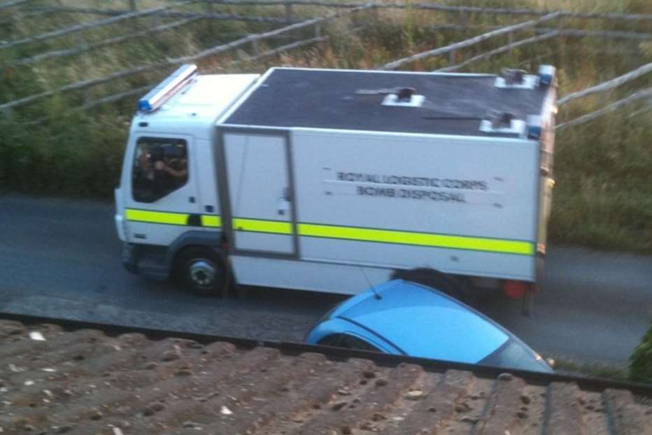 The bomb disposal unit leaves the scene