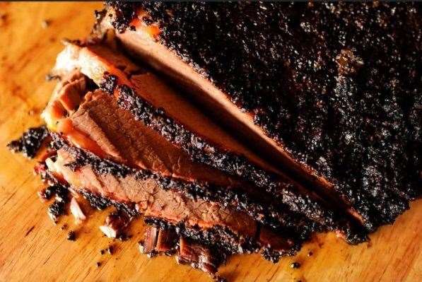 A whole smoked brisket, feeding 15 people, is available for £140. Picture: The Korean Cowgirl