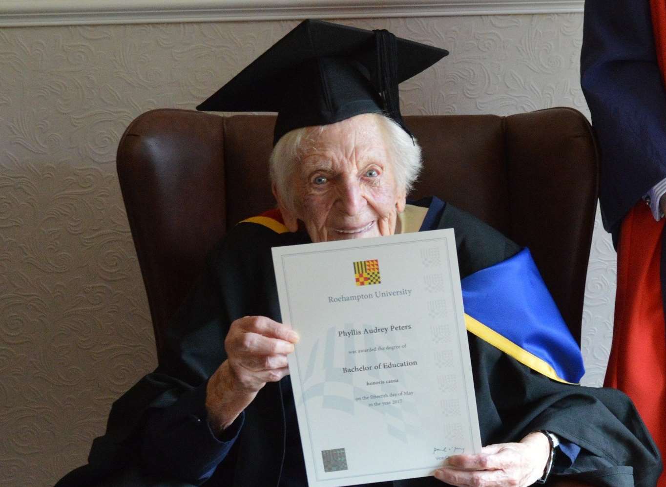 Former Ramsgate teacher Phyllis Peters has been awarded an honorary degree