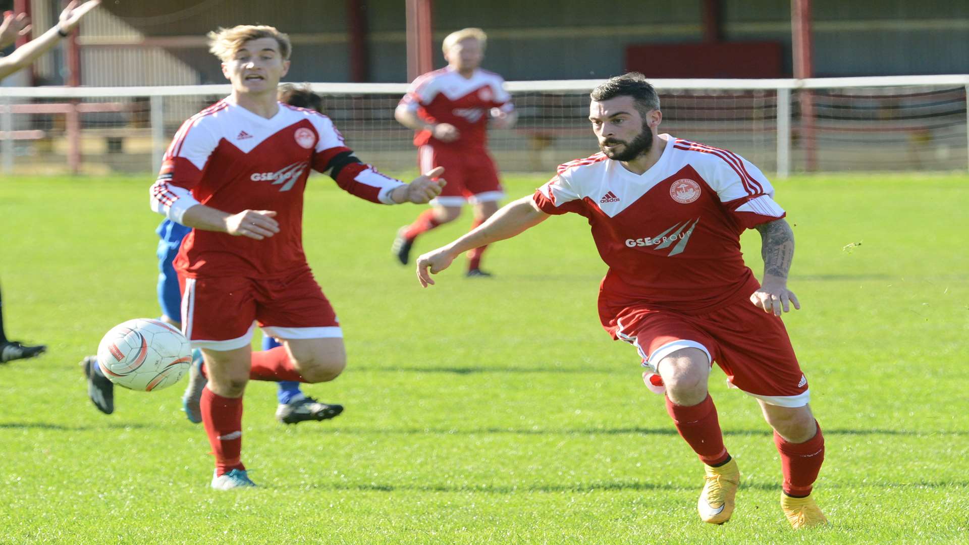 Frankie Sawyer (right) could make his home league debut for Hythe on Saturday Picture: Gary Browne