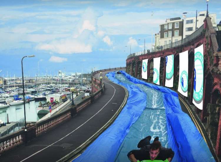 What the waterslide would have looked like - had it arrived