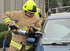 Firefighters use specialist cutting equipment. Stock image: Kent Fire and Rescue