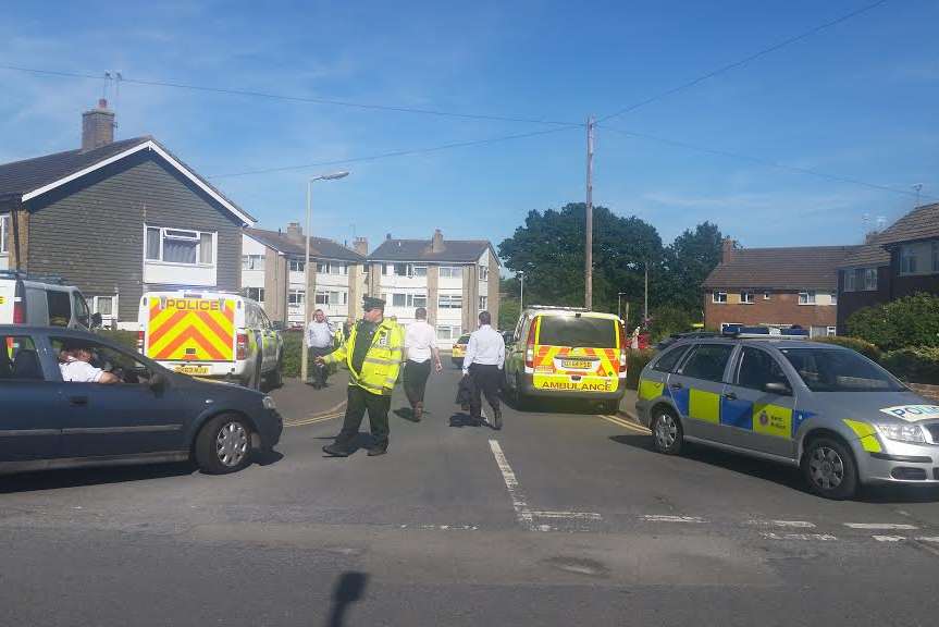 Emergency crews have sealed off the area. Picture: Vicky Castle.