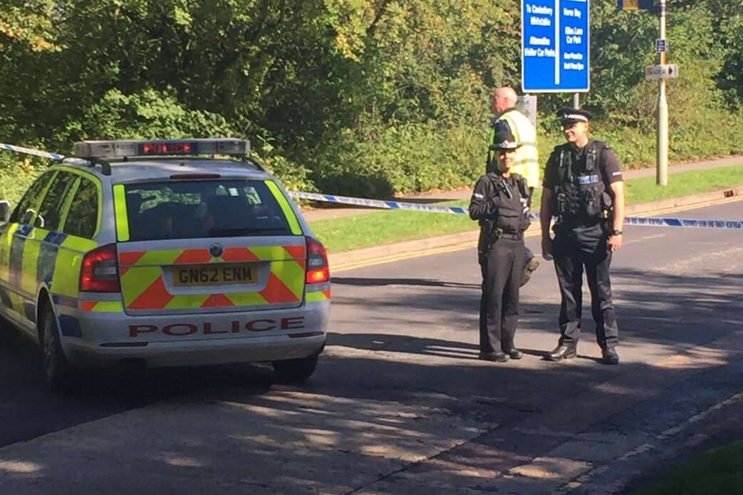 Police at the scene after reported bomb scare