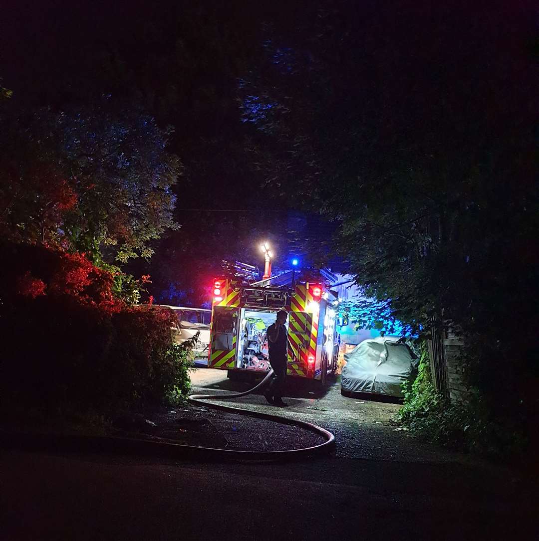 Two fire engines were in attendance at the incident in Cromwell Terrace, Chatham Photo:Cecil Pratt