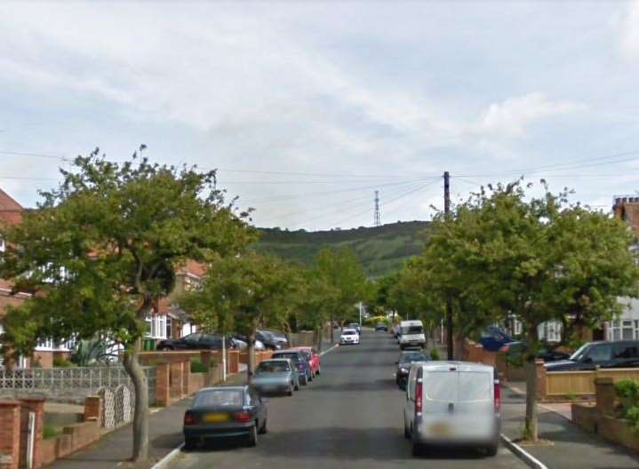 The girls were grabbed in Dolphins Road, Folkestone. Picture: Google.