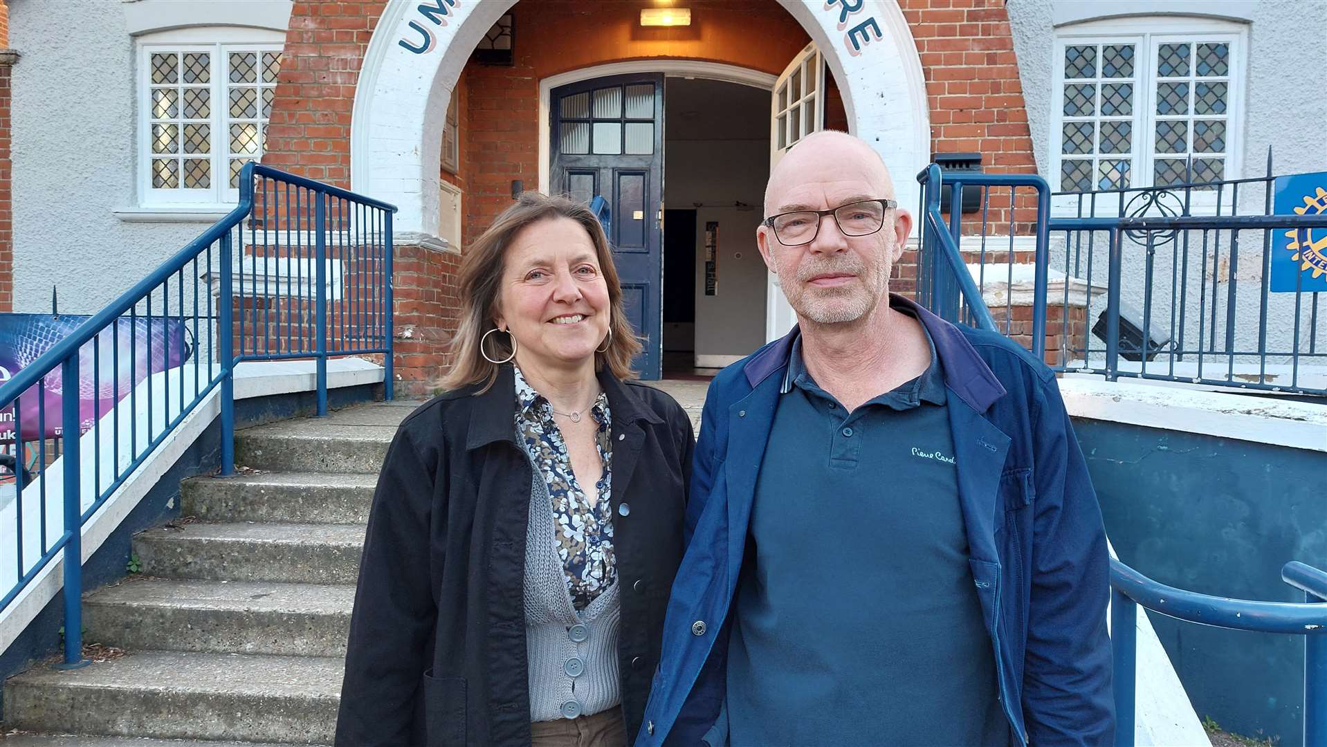 Cllr Clare Turnbull and Cllr Steven Wheeler from Canterbury City Council's Green Party outside the Umbrella centre in Whitstable