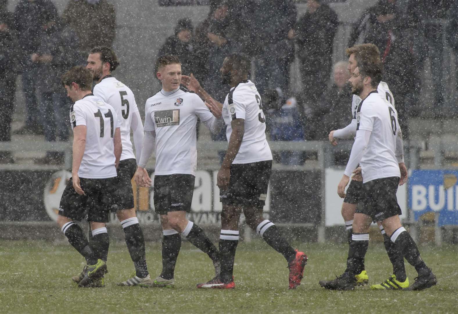 Andy Pugh celebrates another goal for Dartford Picture: Andy Payton