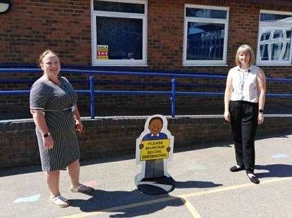 Headteacher Ruth Powell, left, and deputy head Sarah Aikenhead at St Katherine's Primary when schools opened up to more pupils in June