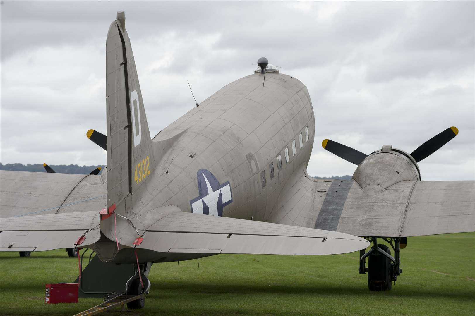 Douglas C47 Skytrain parked on the airfield in 2018. Combined Ops Military and Airshow at Headcorn Aerodrome, Shenley Road, Headcorn..Picture: Andy Payton. (3666185)