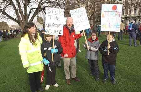 STANDING TOGETHER: Chatham and Aylesford MP Jonathan Shaw with some of the other protestors. Picture: JIM RANTELL